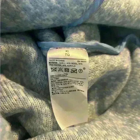 NWT Banana Republic Knit Wool Funnel Neck Coat Powder Blue . XL. - Picture 6 of 7